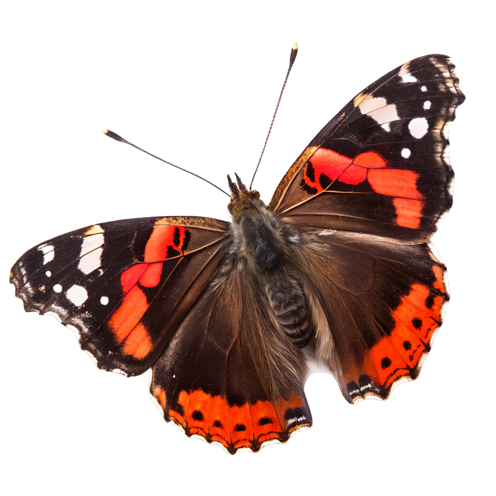 ed admiral butterfly isolated on the transparent background png