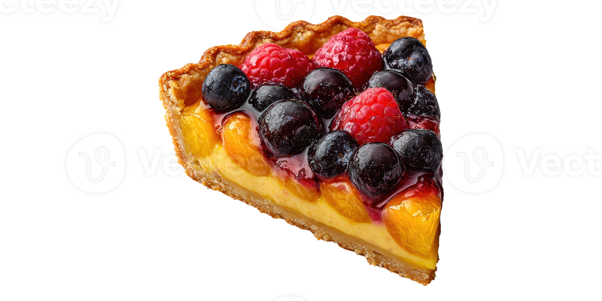 Slice of Berry Tart Isolated on Transparent Background. png