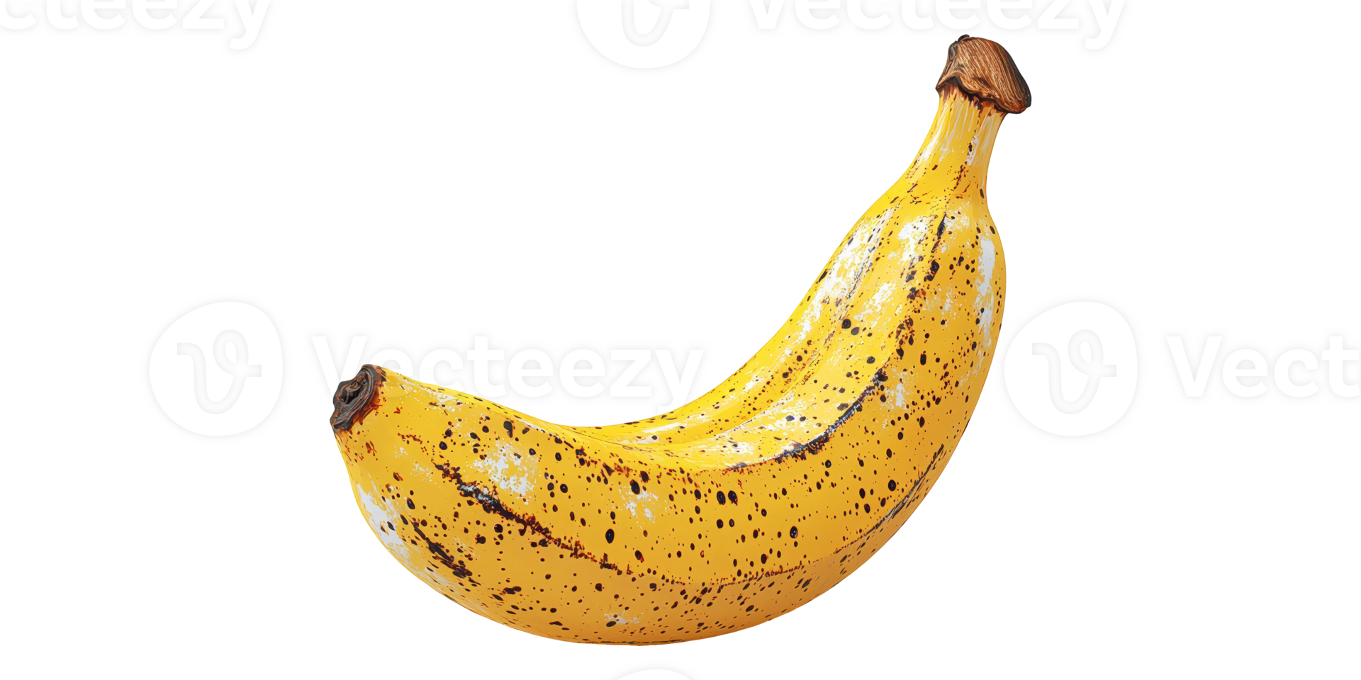 Single Ripe Banana Isolated on Transparent Background. png