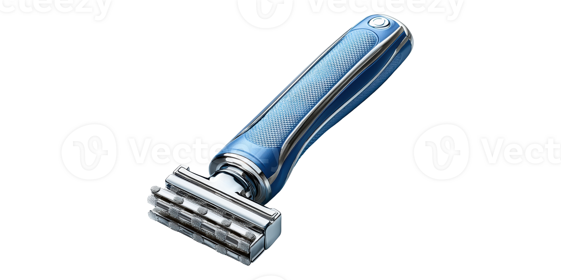 Blue razor with multiple blades isolated on transparent background png
