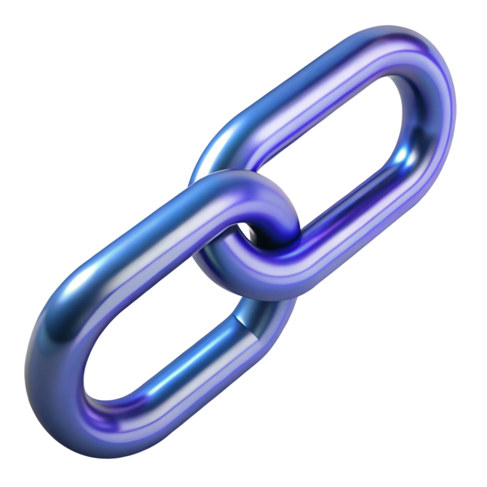 Two Interconnected Metallic Blue Links png