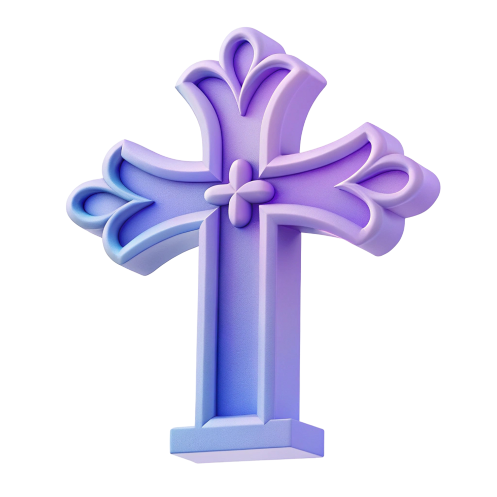 Elegant 3D Render of a Purple and Blue Ornate png