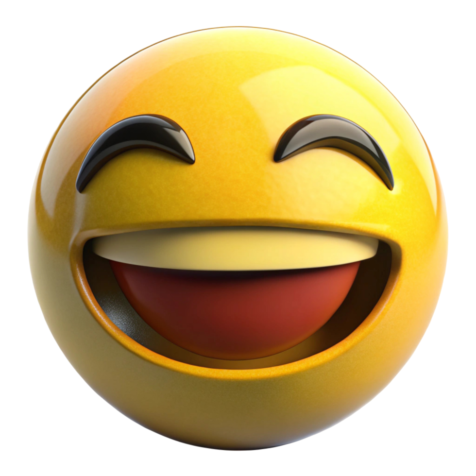 3D Render of a Laughing Emoji, Joyful and Playful png