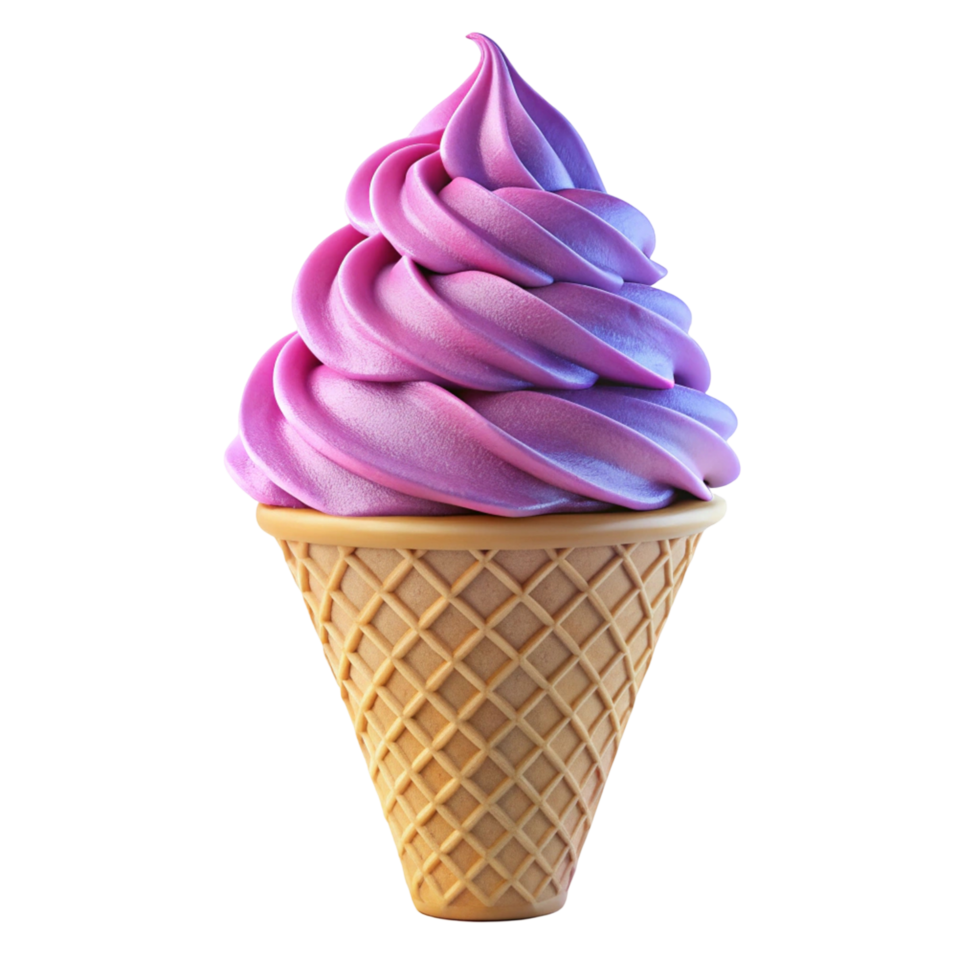 Delicious Purple Soft Serve Ice Cream Cone png