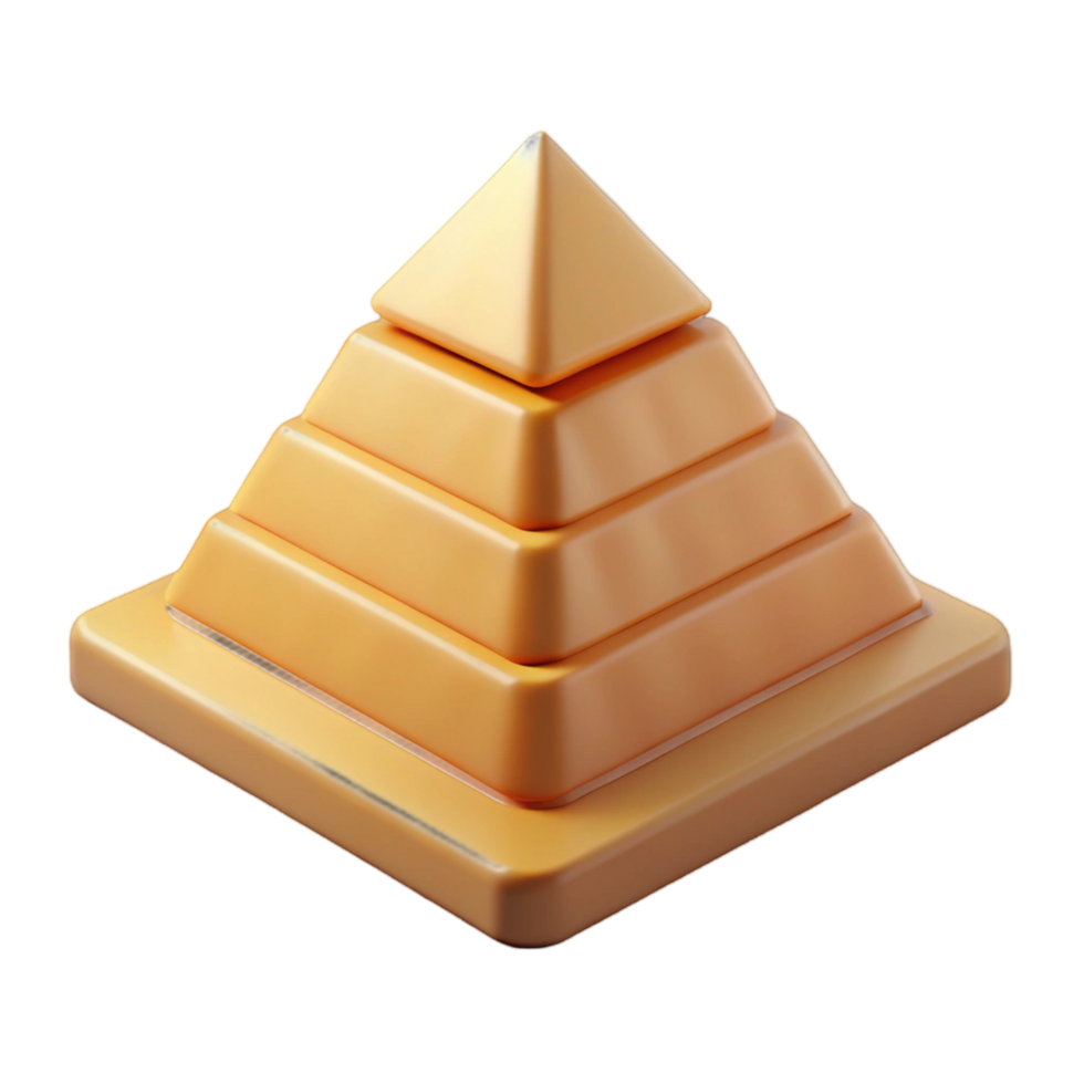 Abstract 3D Render of a Layered Pyramid Structure png