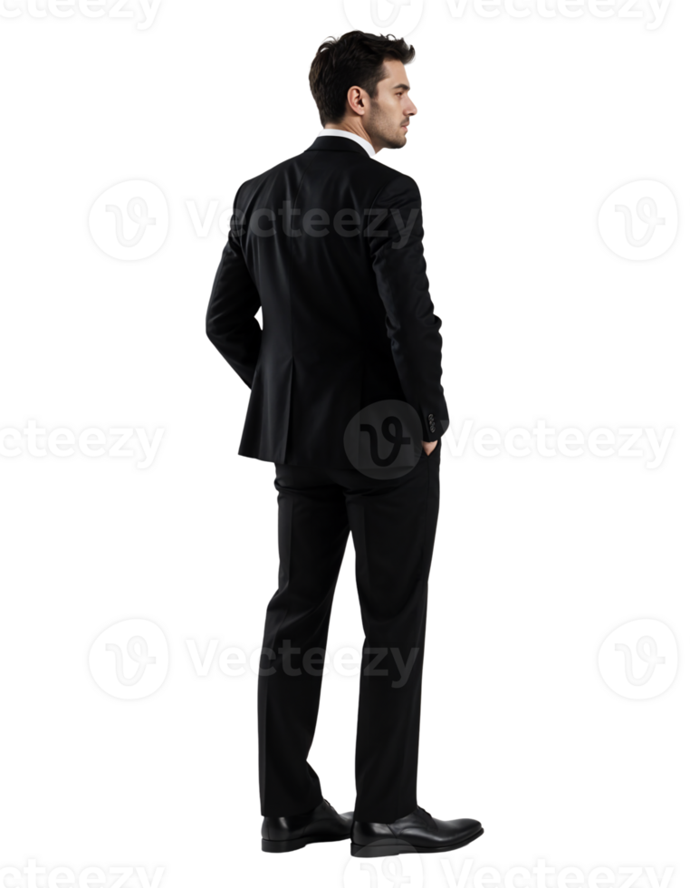 Professional Businessman Standing in Formal Attire on Transparent Background png