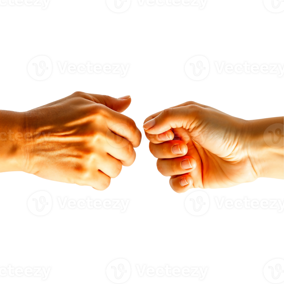 Closeup of Two Clenched Fists Facing Each Other png