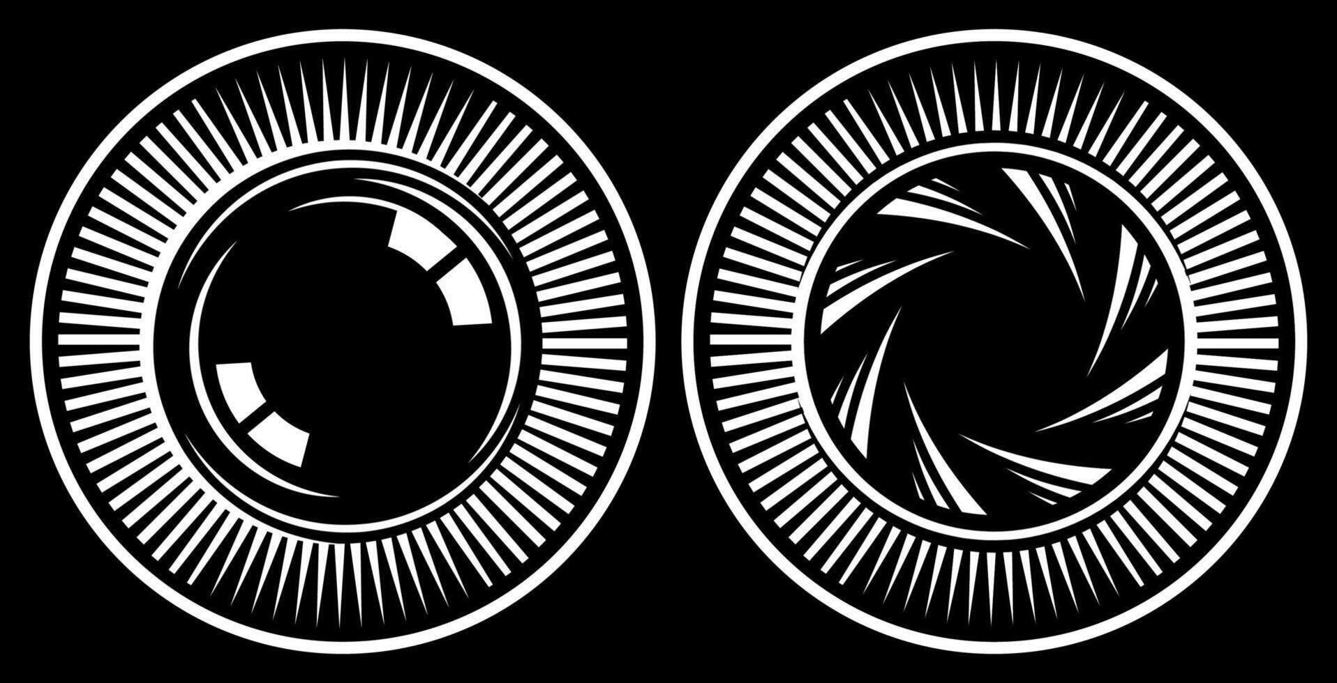 Abstract Camera Lens Aperture Blades Design Illustration vector