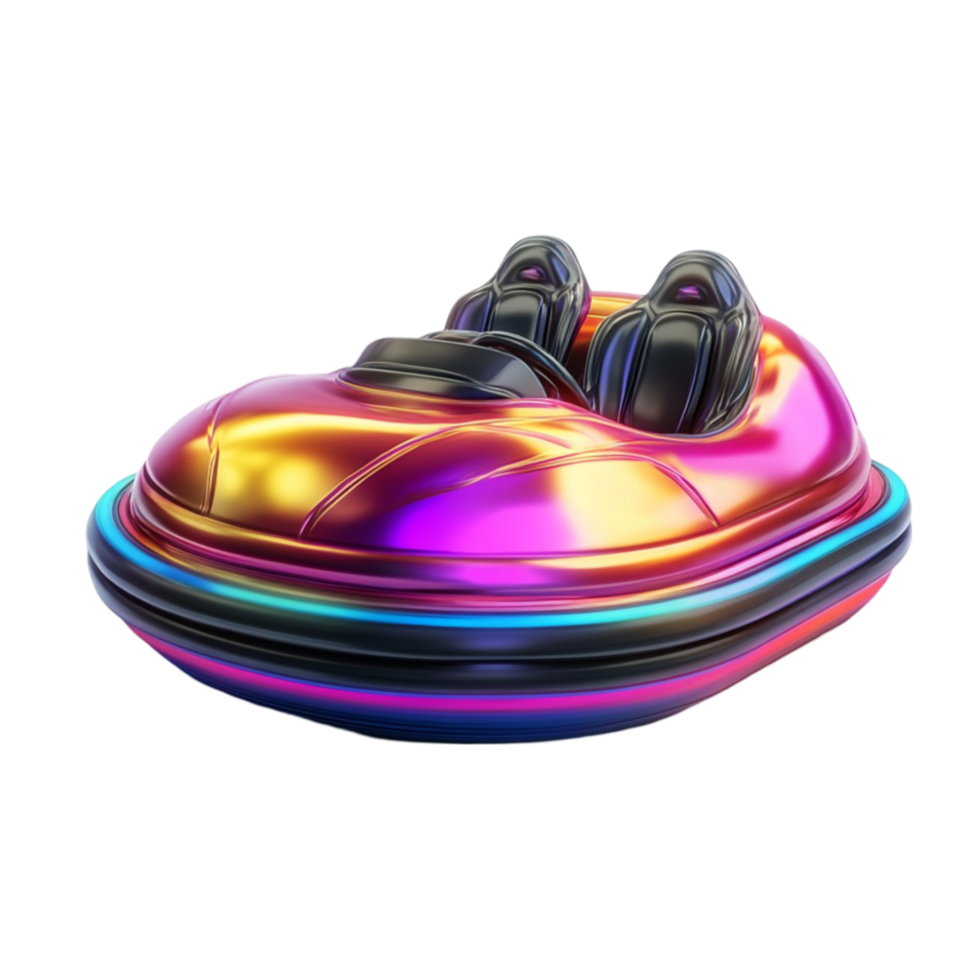 Futuristic Bumper Car with Iridescent Gradient Finish png