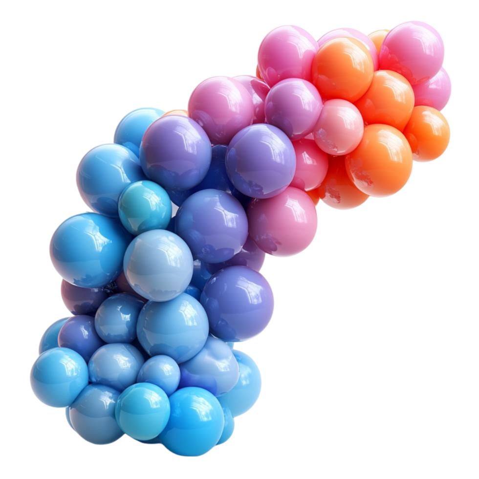Cluster of Colorful Balloons Arranged in a Vertical Pattern png