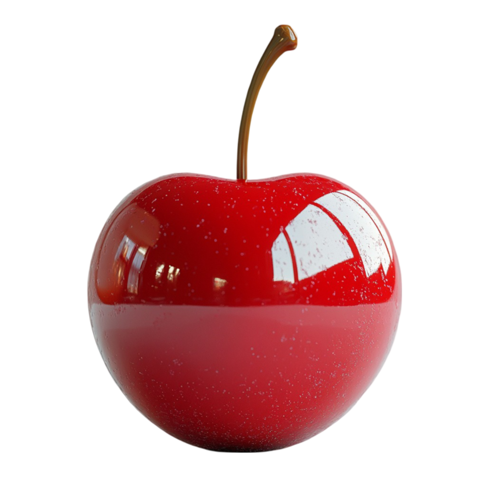 Hyperrealistic Polished Red Cherry with Glossy Surface and Detailed Texture png
