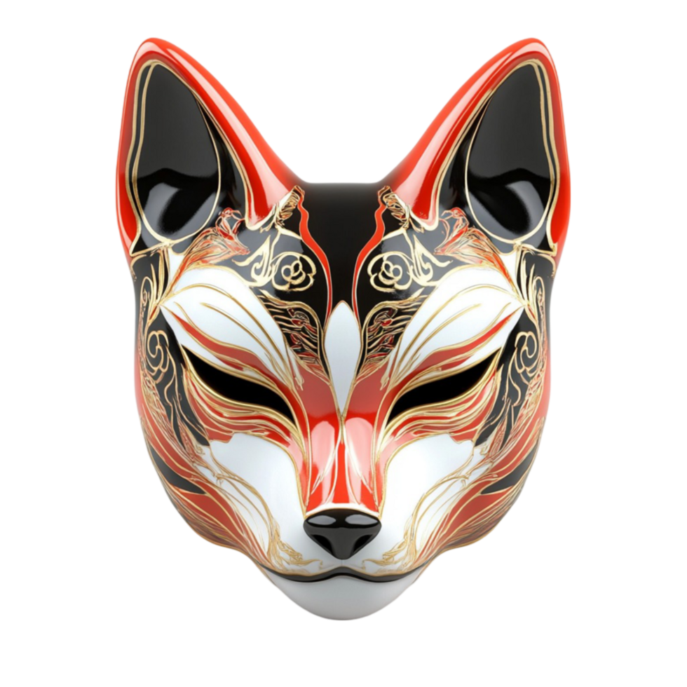 Ornate Fox Mask Illustration png