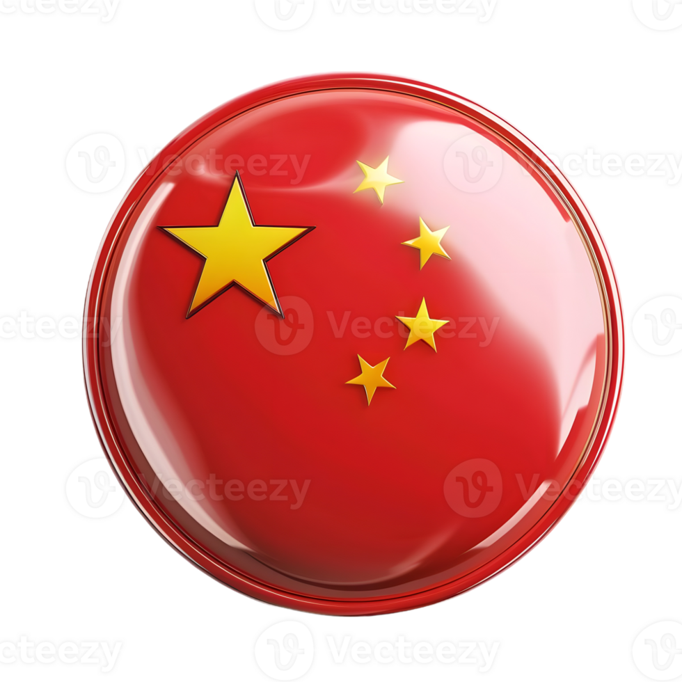 3D Rendering of China Flag isolated on transparent background png