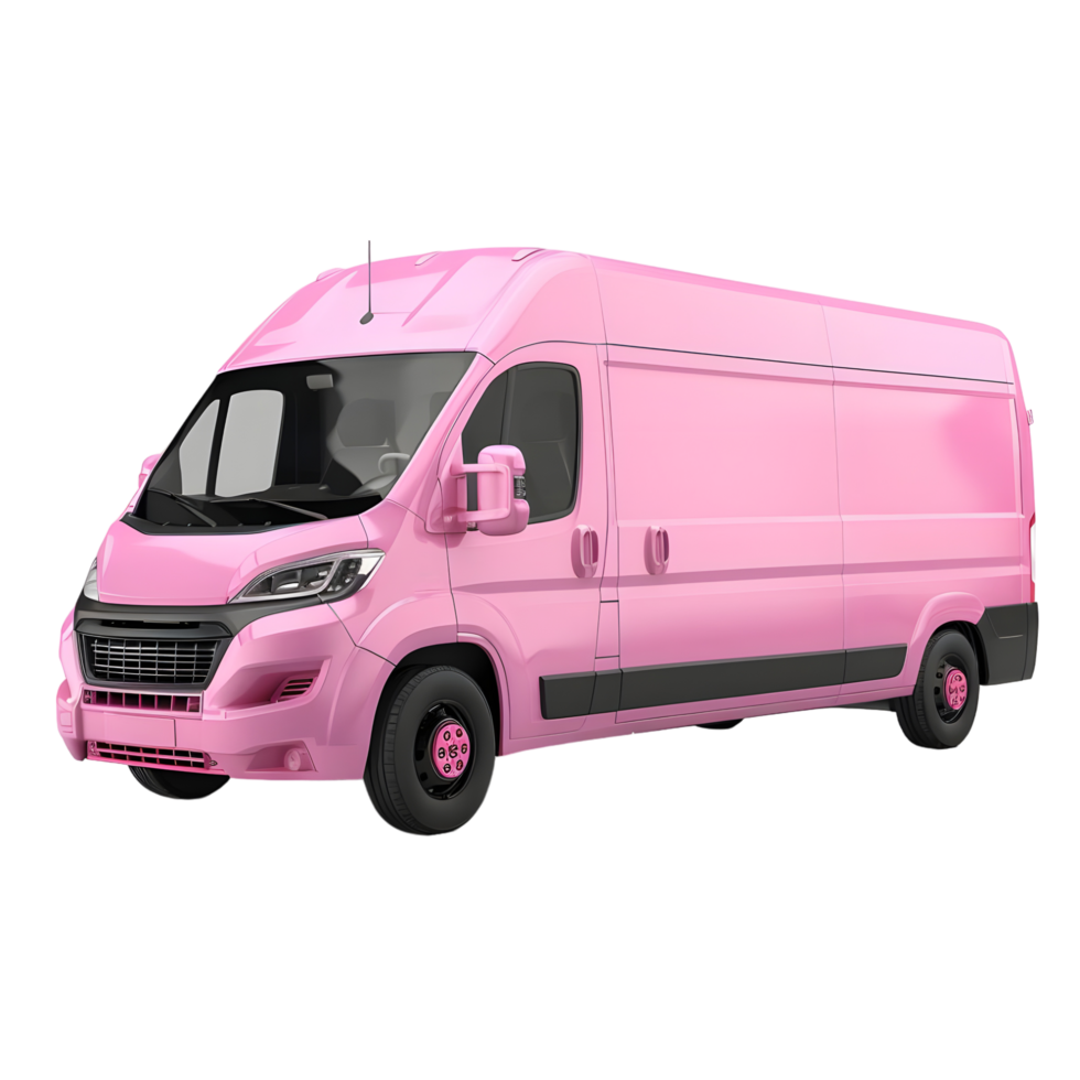 Pink Utility Van with Compact Design isolated on transparent background png