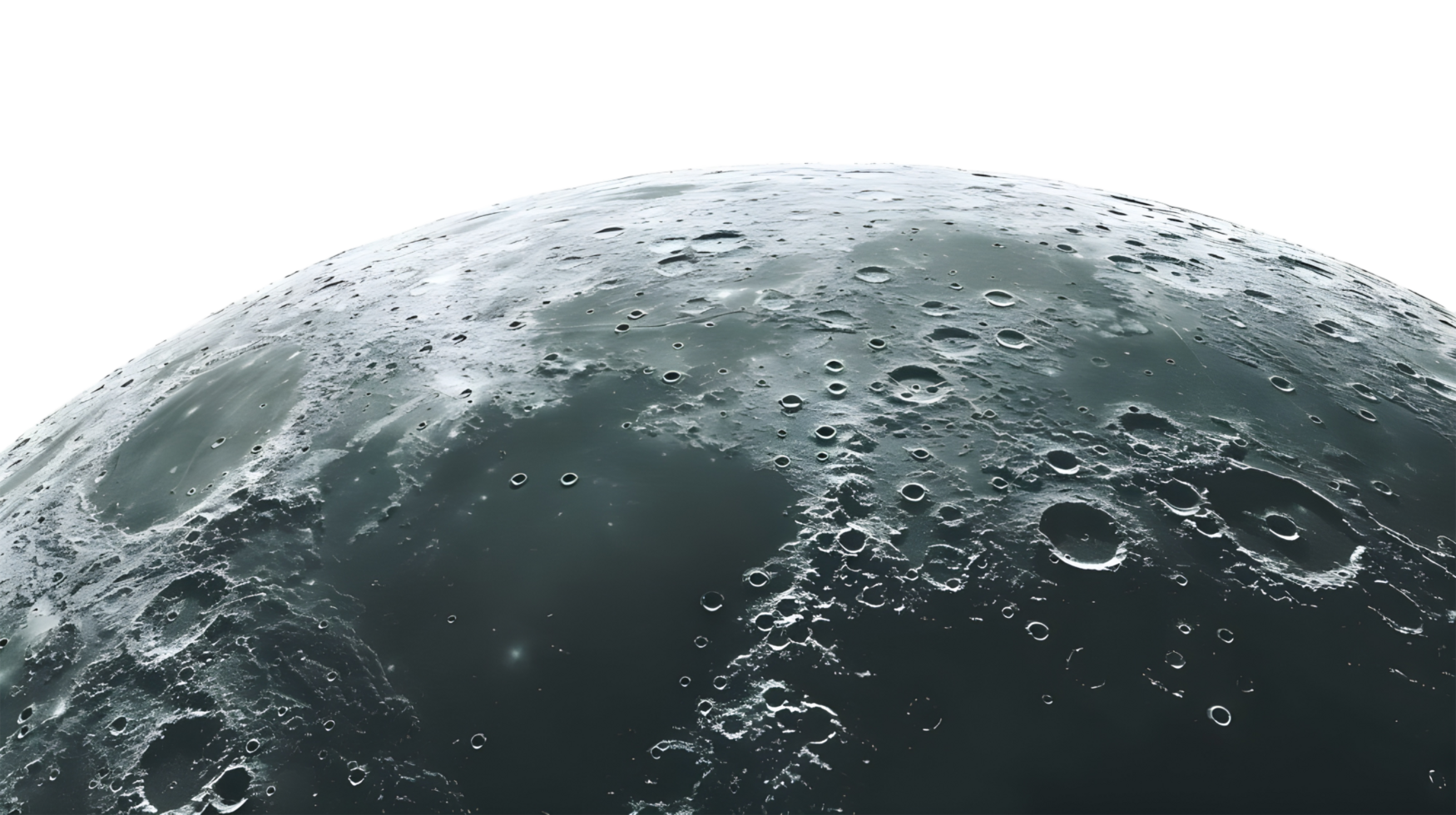 Moon's Surface with Impact Craters isolated on transparent background png
