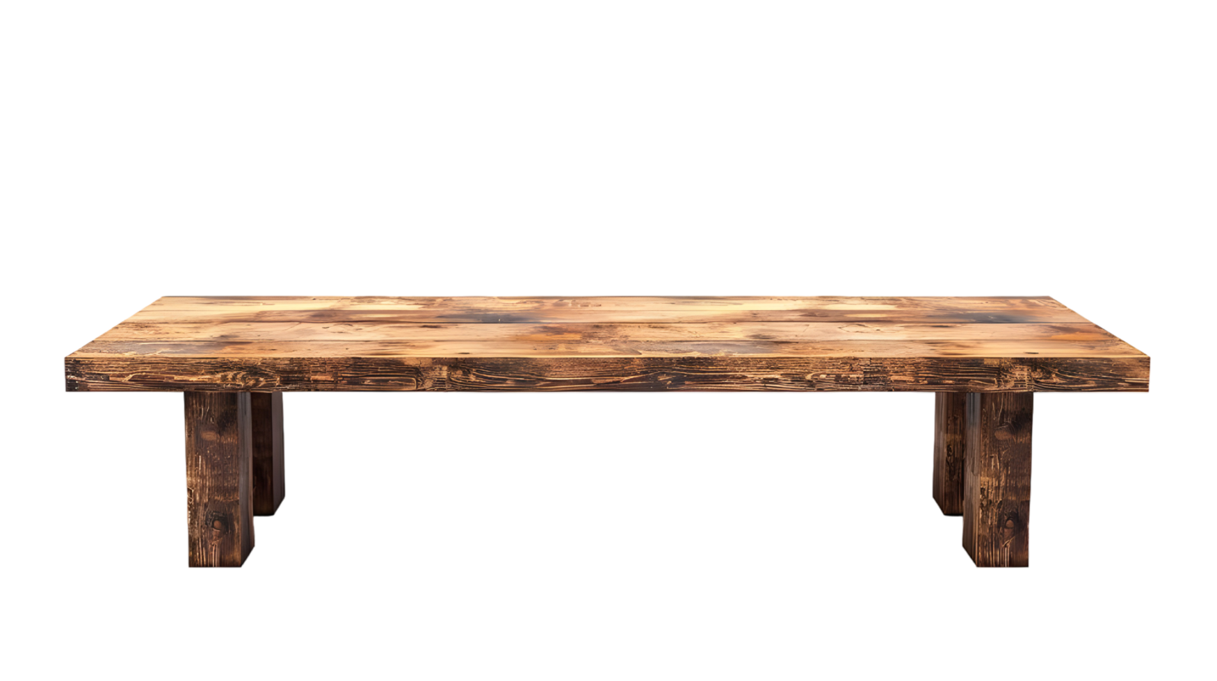 Wooden Bench with Simple Design isolated on transparent background png