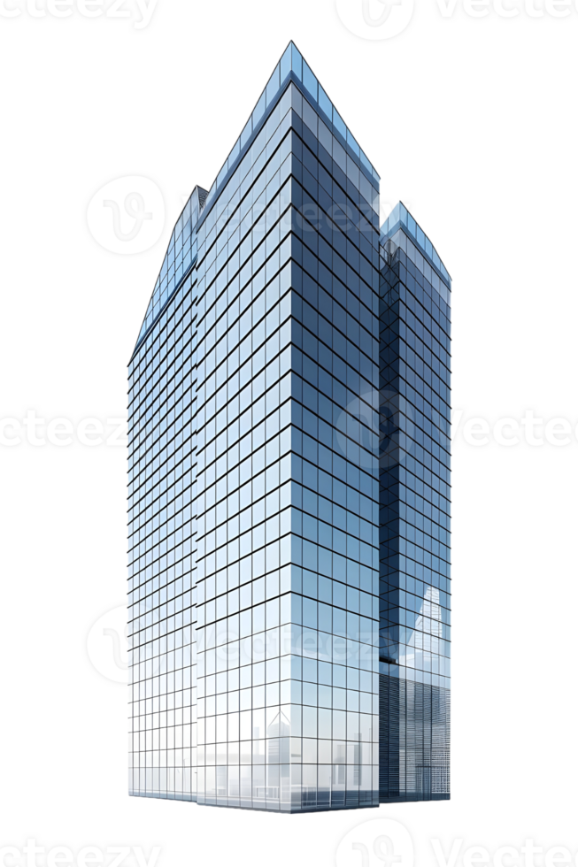 Blue Glass Skyscraper Isolated on Transparent Background png