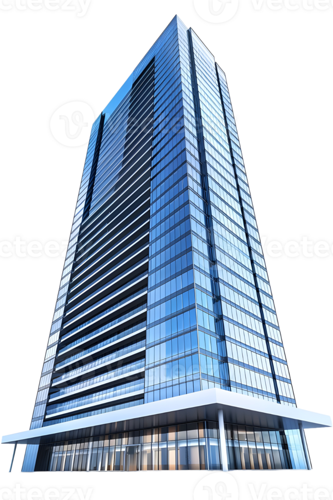 Contemporary Skyscraper with Sharp Angles Isolated on Transparent Background png