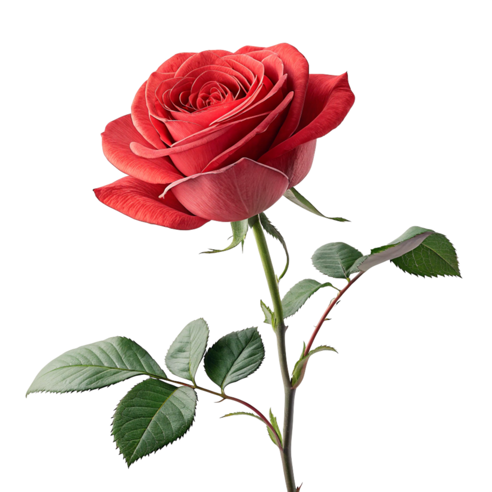 Red Blossom Rose isolated on transparent background png