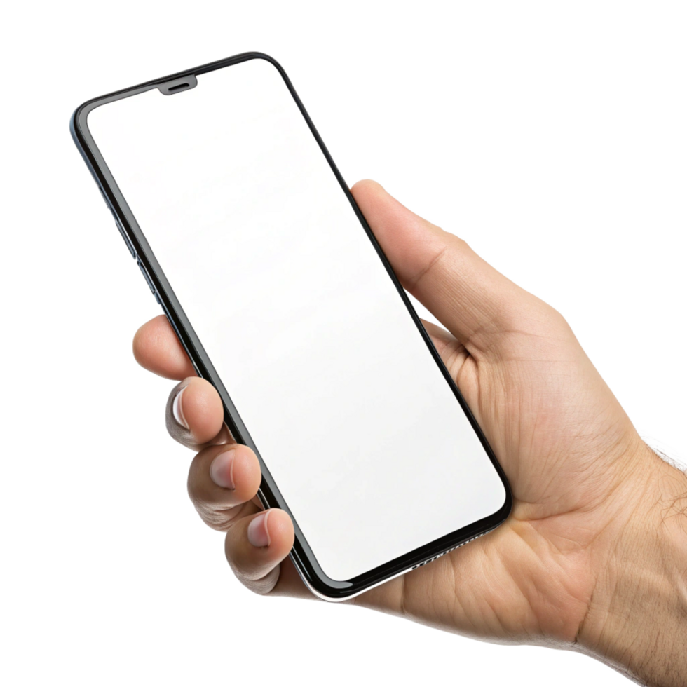 smartphone mockup. phone display, device screen frame isolated on transparent background png