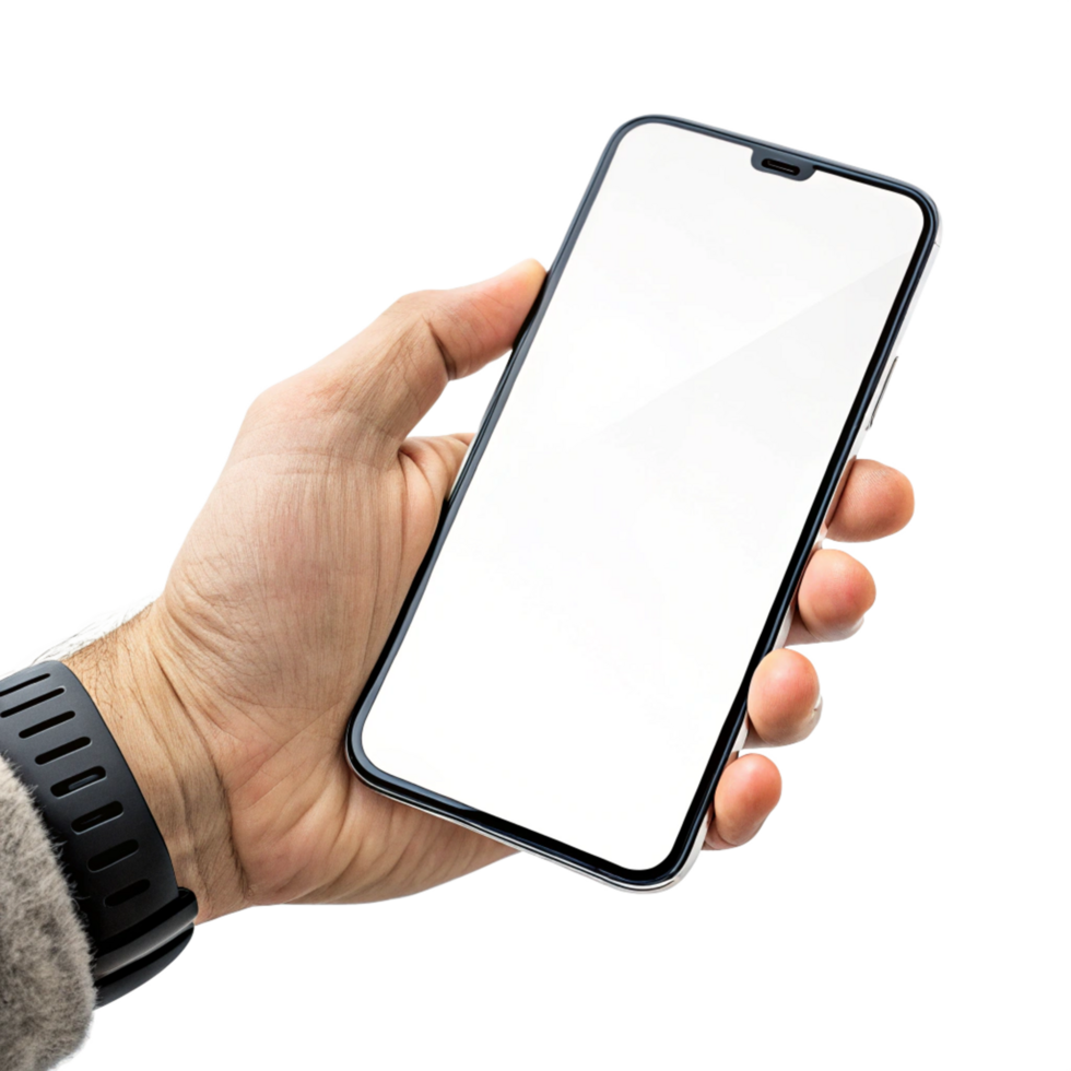 smartphone mockup. Mobile phone display, device screen frame isolated on transparent background png