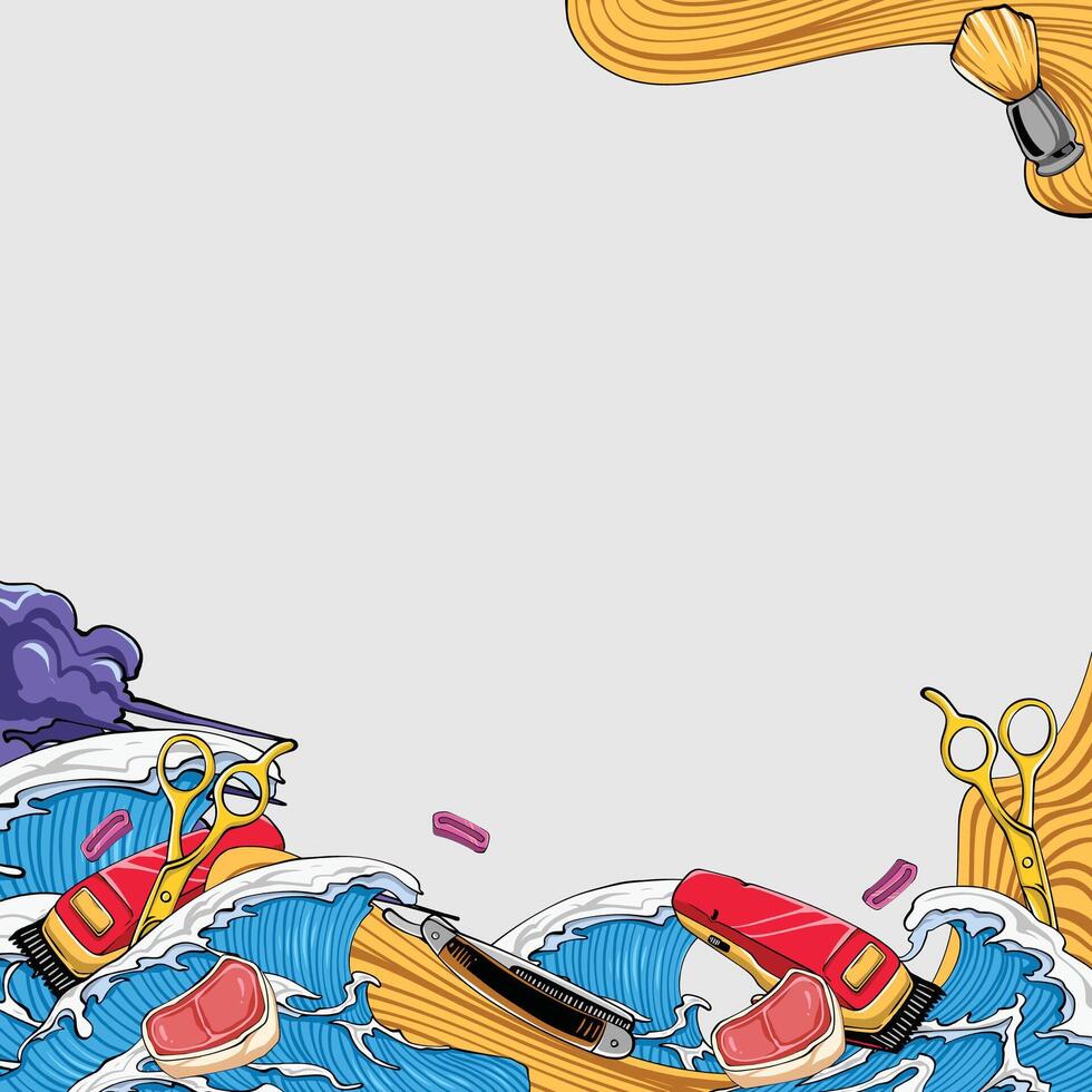 Template social media for barber vector