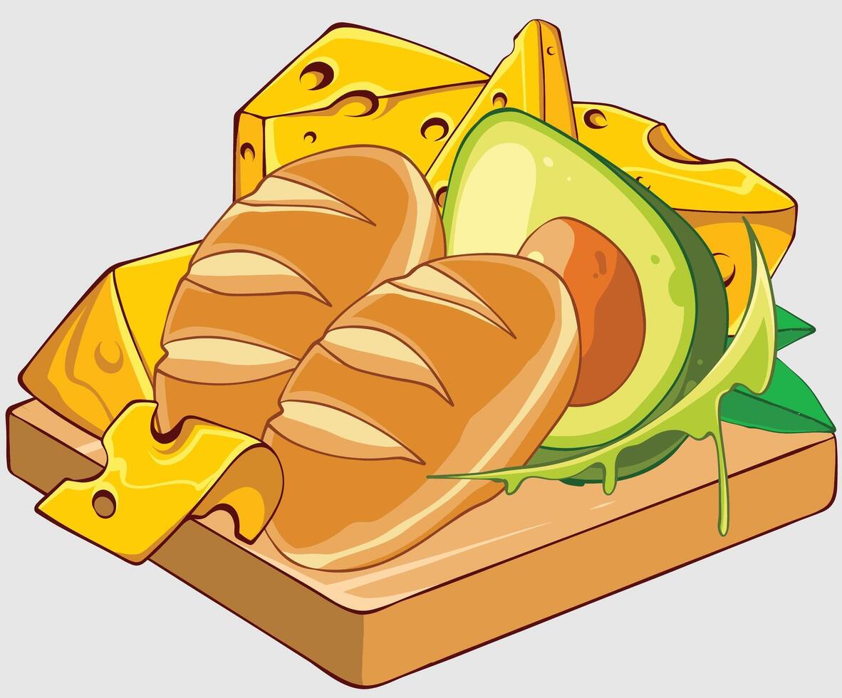 bread and cheese vector