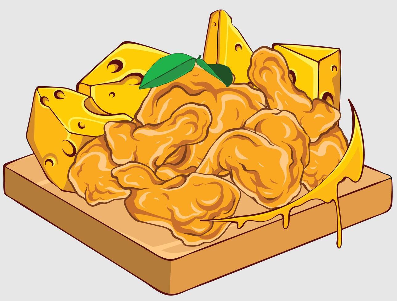 Chicken with Cheese spicy vector