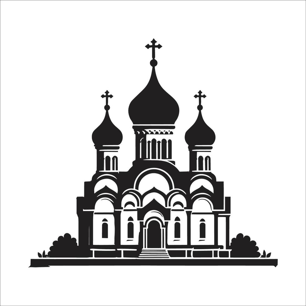 Spiritual Spire Russia Church Emblem Timeless Tranquility Church Icon Illustration vector