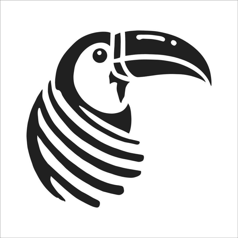 black toucan bird vector
