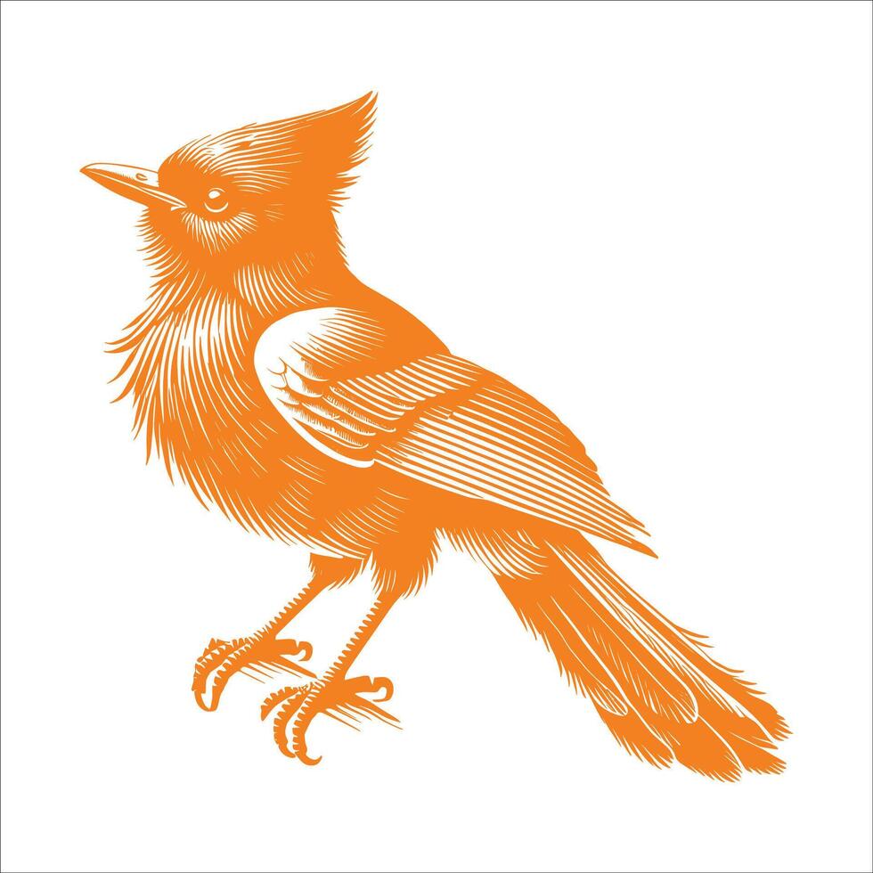A Cardinalidae Bird logo black and white icon Flat Design Illustration On White Background vector