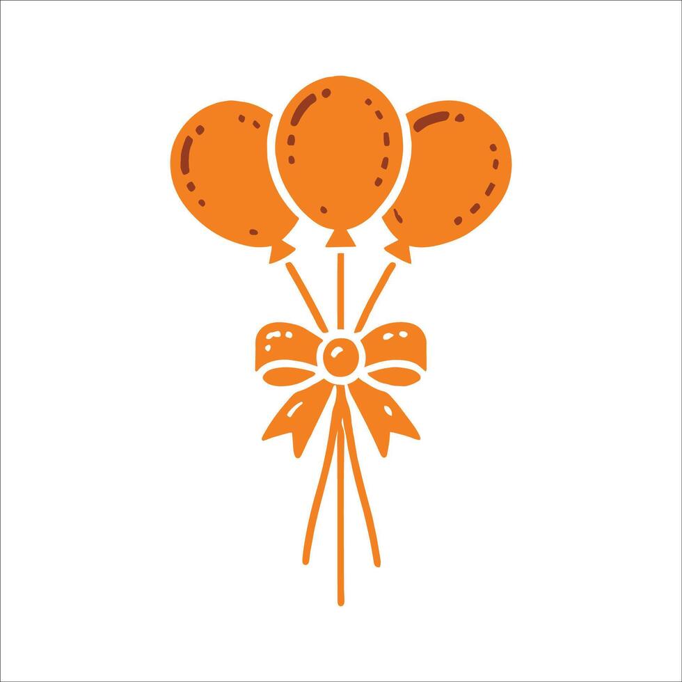 Yellow Color Birthday Celebration Realistic Balloons icon Flat Design Illustration On White Background vector