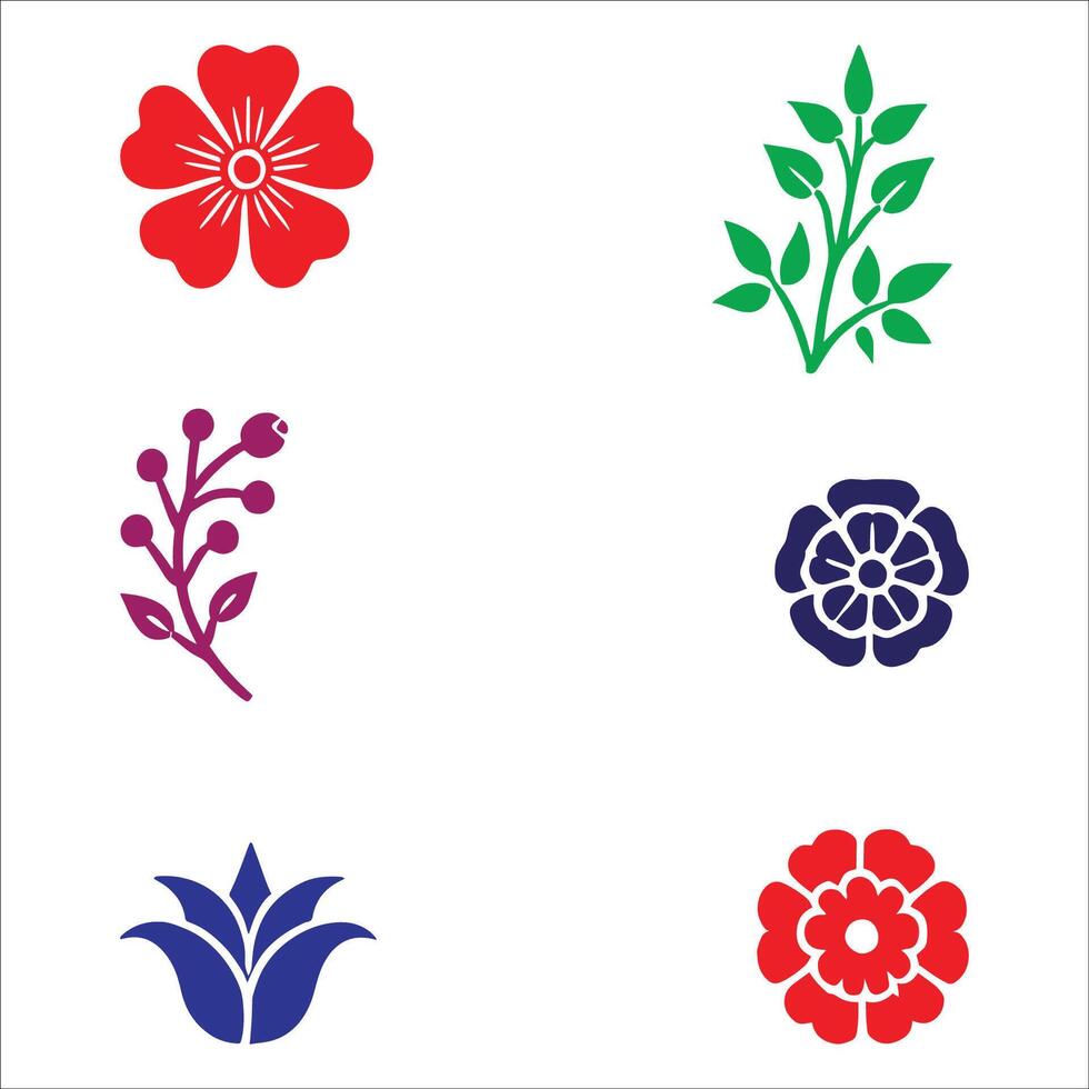 Flower icon collection vector