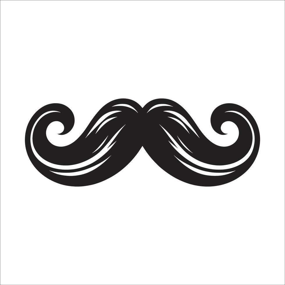 Handlebar mustache silhouette vector