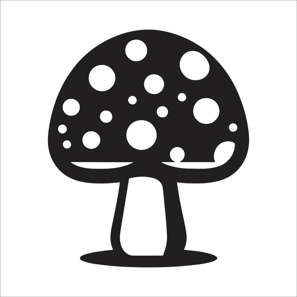 Mushroom Black and White Isolated Icon vector