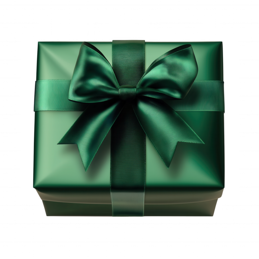 A green box with a green bow on top png