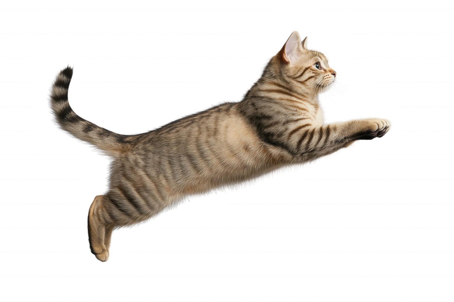 A cat is leaping into the air, its tail trailing behind it png