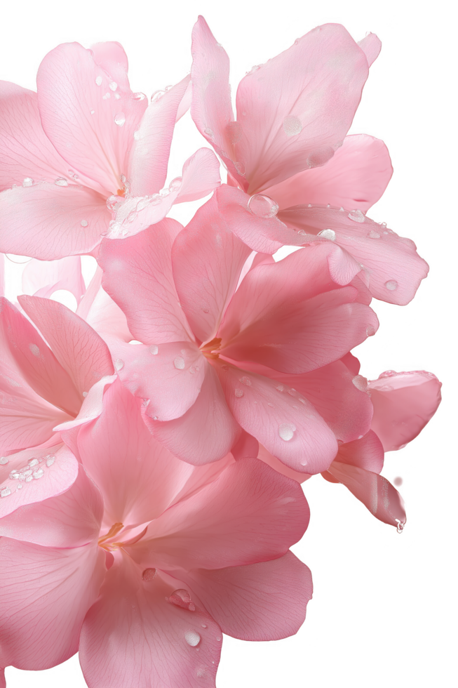 A bouquet of pink flowers with droplets of water on them png