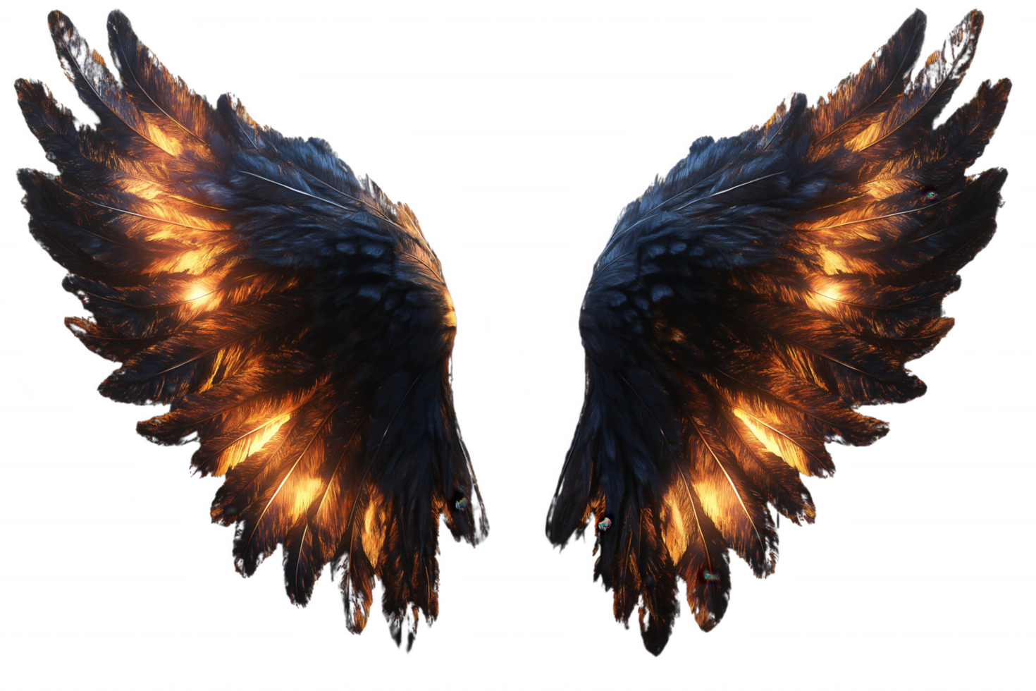 The wings of a bird are shown with a fiery glow, creating a sense of danger png