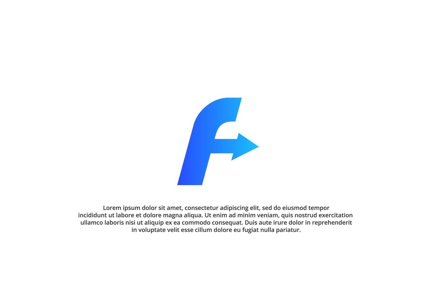 letter f and arrow modern business simple logo delivery expedition vector