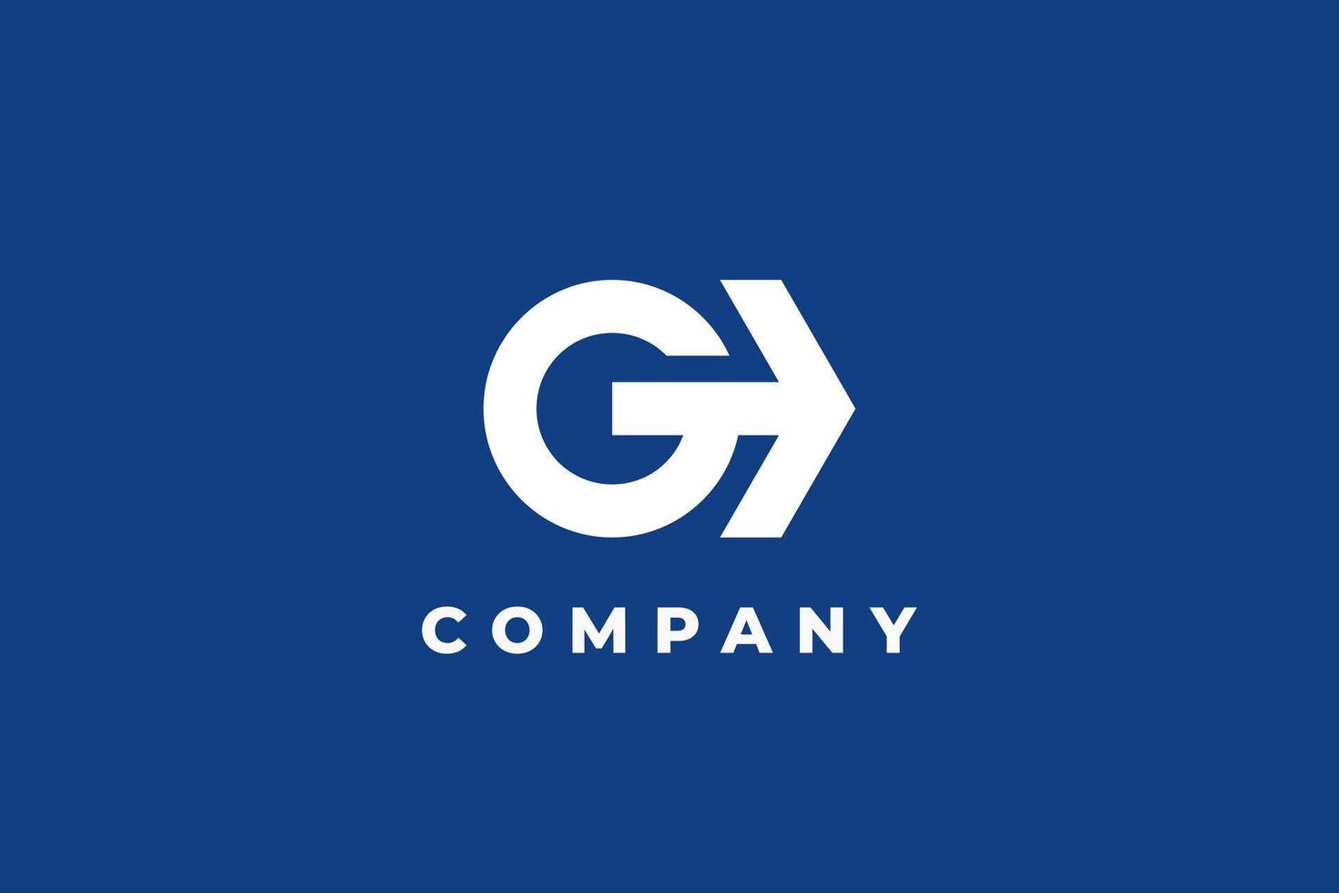 top letter g arrow male symbol monogram anchor logo vector