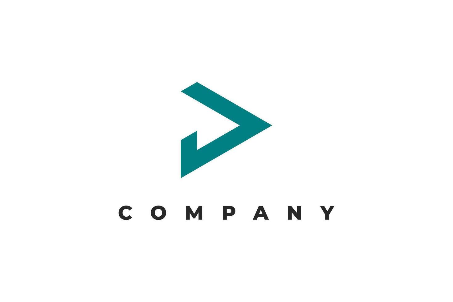 letter d arrow simple logo design vector