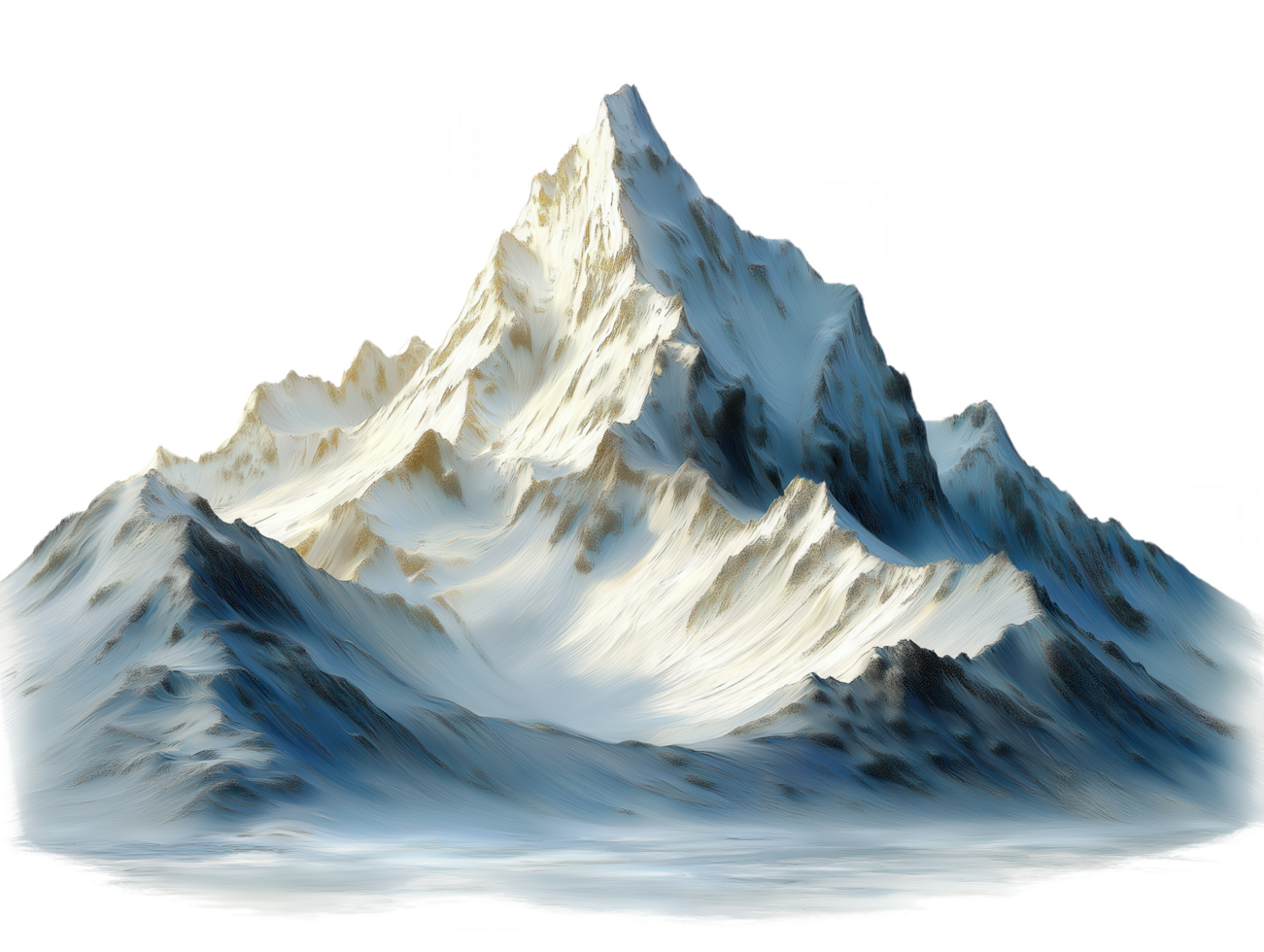 A mountain with snow on it is the main focus of the image png