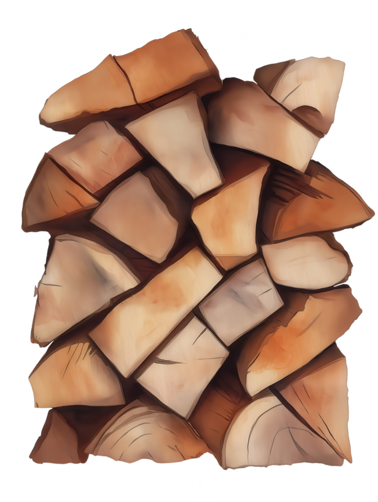 A pile of wood is shown in a drawing png