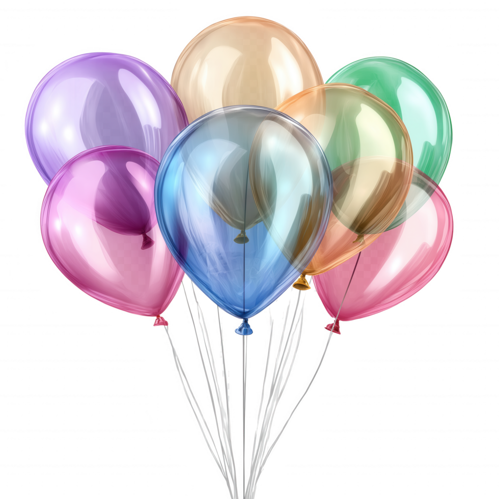 A bunch of colorful balloons are tied together. png