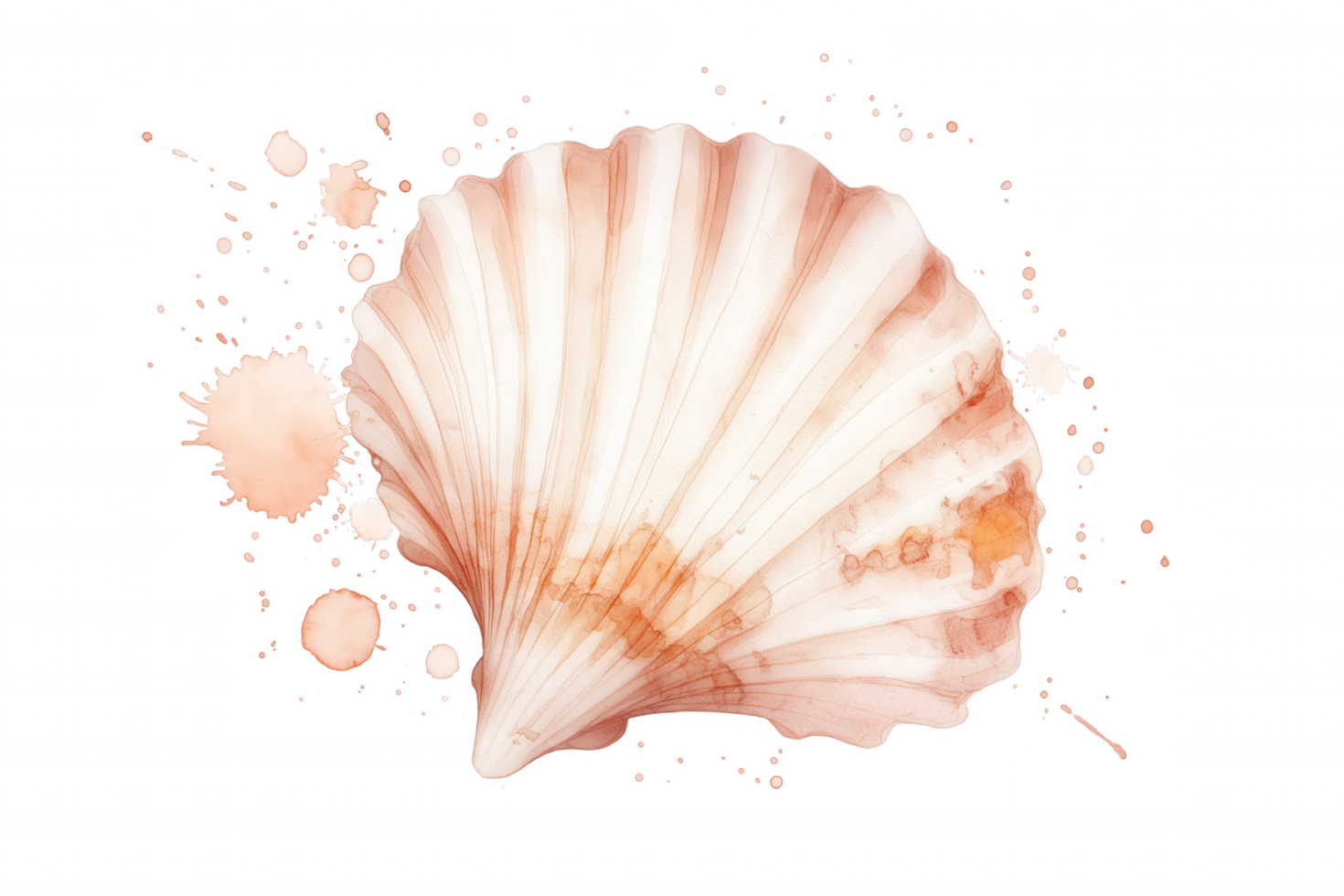 A shell with a splash of paint on it png