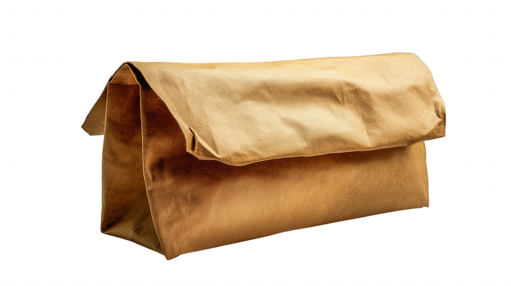 A brown paper bag with a gold lining png