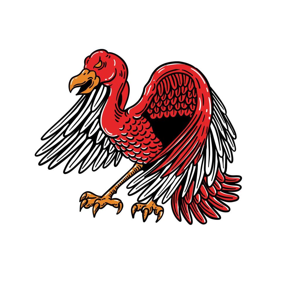 fire bird hand drawing illustration for design, logo, icon, mascot, template, website, etc vector