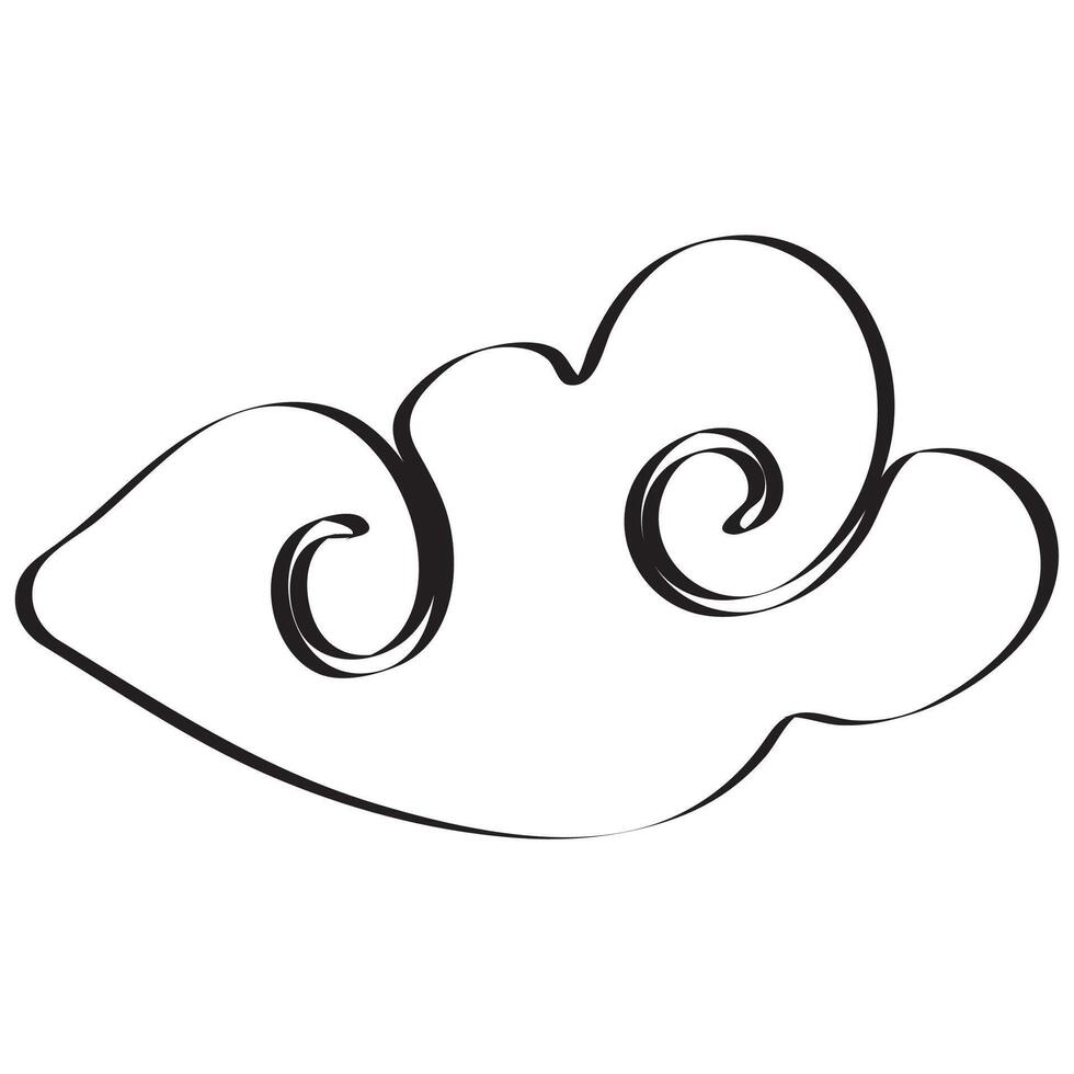 simple chinese new year cloud icon drawn with original outline, for posters or other holiday designs vector