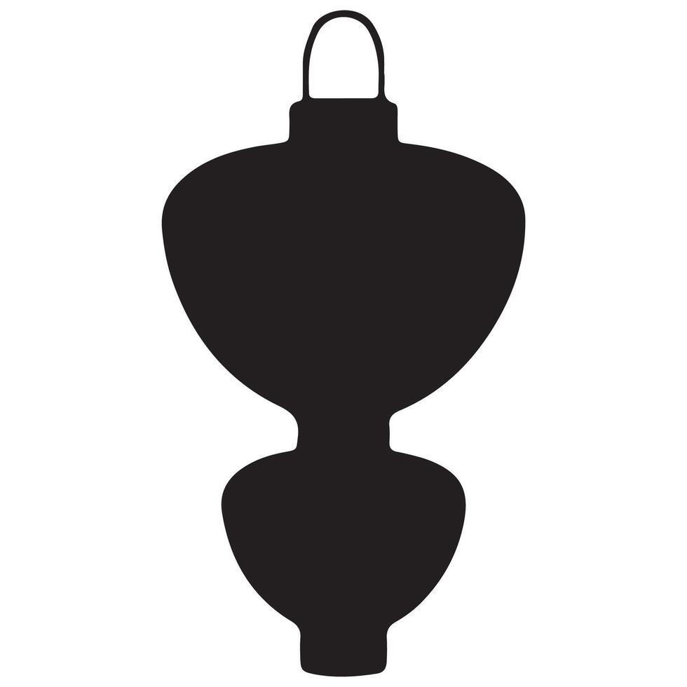 black paper lantern shape with two semi-circular sections for chinese new year, for a variety of designs vector